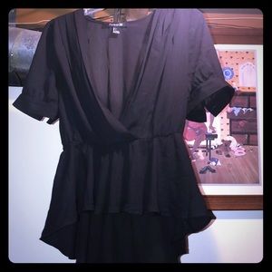 High low v-neck blouse